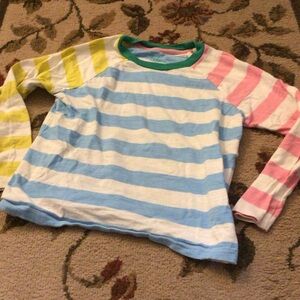 Striped Long-Sleeve Kids Top in Blue, Pink & Yellow